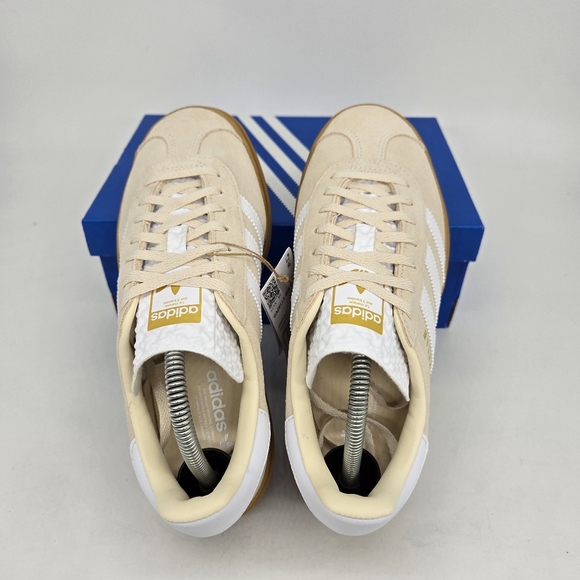 adidas Originals Gazelle Bold JP9288 White Beige Gold Shoes Women's Size 7 New - Picture 5 of 8
